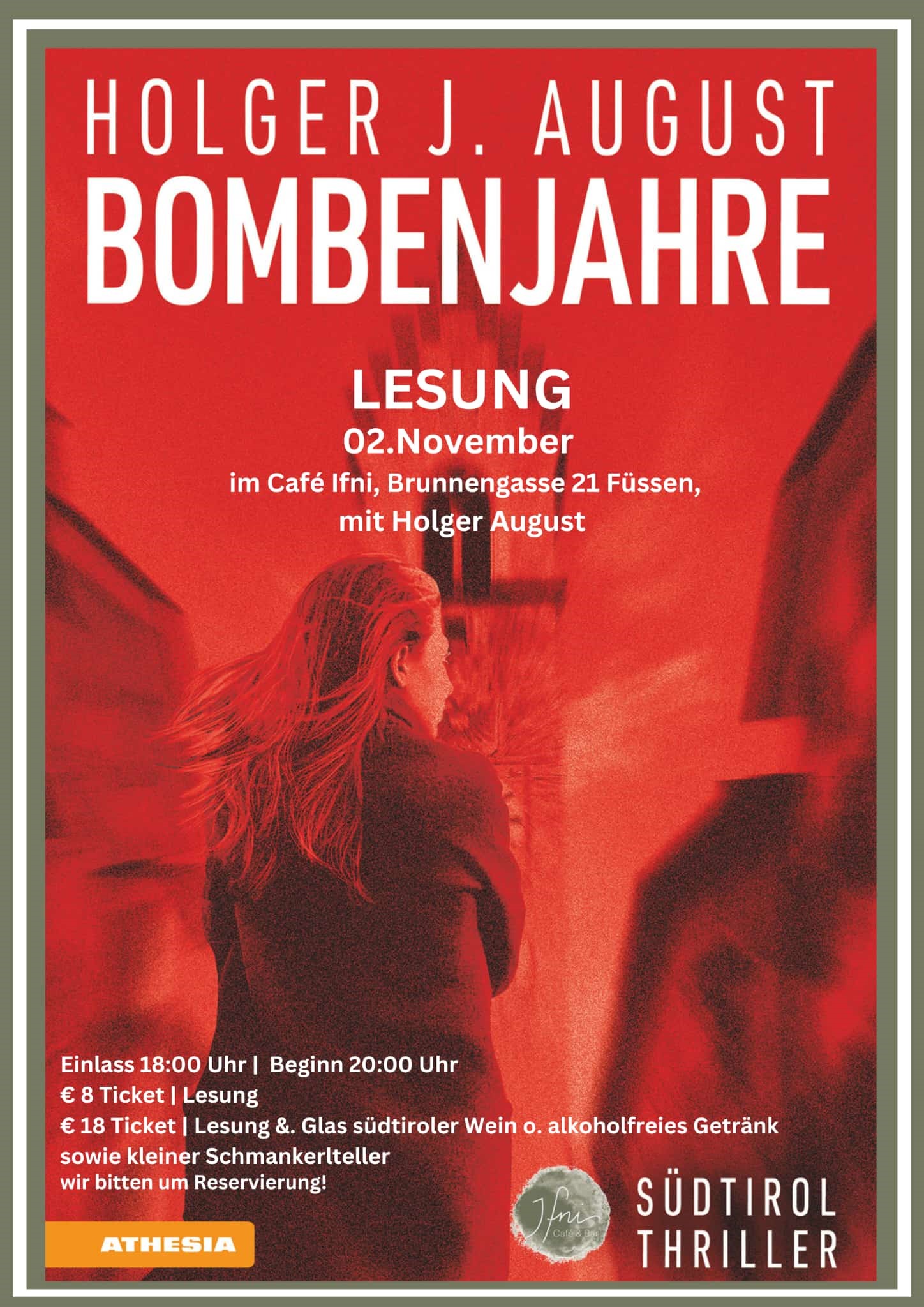 Lesung aus dem Südtirolthriller "Bombenjahre".